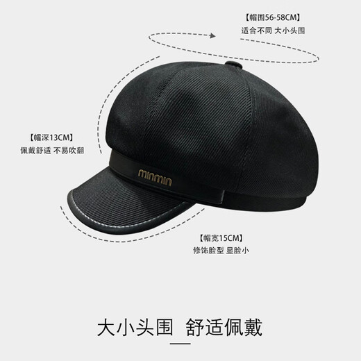 Xue Qianman hat women's autumn and winter high-end Korean style octagonal hat fashionable peaked cap versatile beret small warm hat showing face