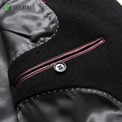Shanshan 100% wool down jacket pure wool woolen coat men's autumn and winter thickened mid-length coat work wear