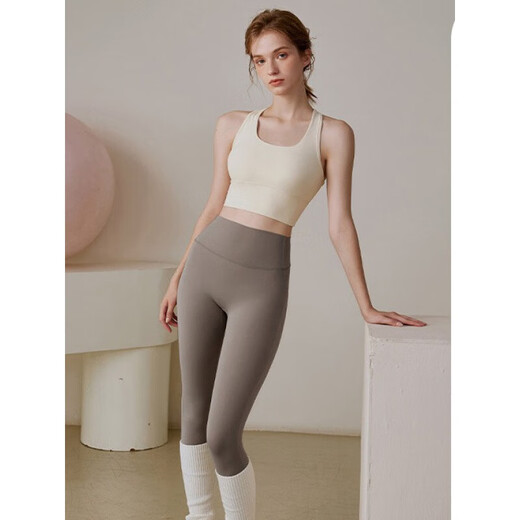 LULUUVTTOH all-in-one yoga vest for women shock-proof running push-up sports bra for women quick-drying Pilates fitness tops for women, milky white. L