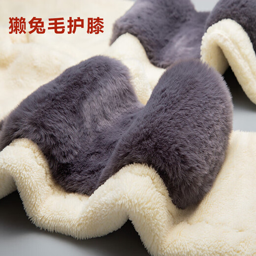 KING DEER Men's Warm Pants Plus Velvet Thickened Wool Pants High Waist Sheep Velvet Knee Pads Middle-aged and Old Northeast Cotton Pants Women's Winter Men's Black Gray Youth Version Slim XL 175