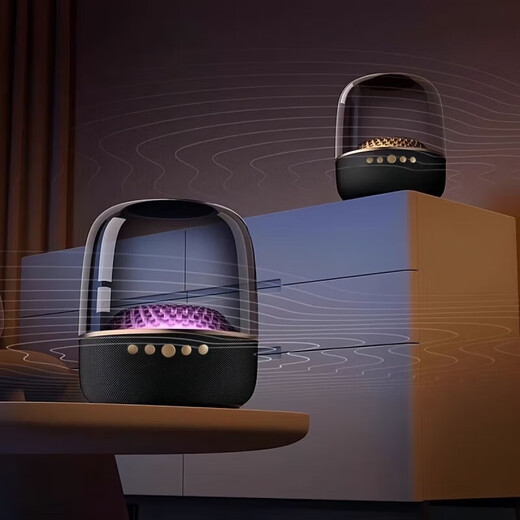 Car Harman Glazed 5th Generation Bluetooth Speaker Huaqiangbei Subwoofer Transparent Audio Multi-Function RGB Ambient Light F8 Berlin Sound Effect Glazed Light Effect + Multi-Function