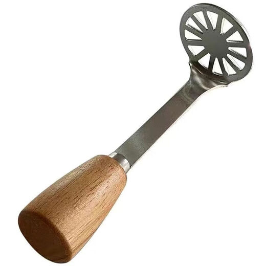Donau Dream Bear Mud Press 430 Stainless Steel Food Grade Mud Pressing Artifact Pressing Potato Mashed Baking Baby Masher Home New Version Keli Mashed Potato Press-Acacia Wood Model 1
