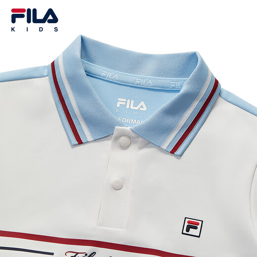 FILA children's clothing long-sleeved T-shirt 2025 winter new style boys and girls long-sleeved POLO collar top innocent blue-LB 130