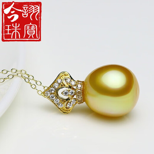 Jinxu Zhenyu Jewelry 12.7mm foreign gold bead pendant 14K gold thick and textured foreign pearl pendant strong gold