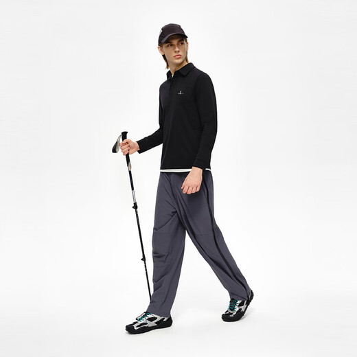 Biyinlefen skin-friendly and soft 2025 new autumn men's casual outdoor tops dry raglan long-sleeved POLO shirt