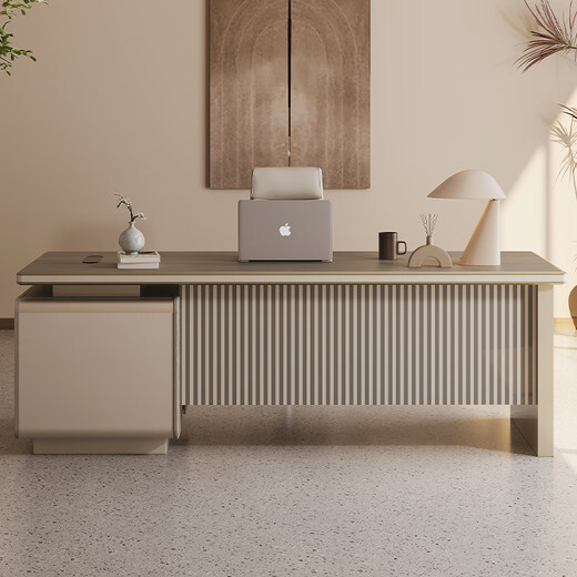 Desk Boss Desk President's Desk Modern Simple Office Furniture Panel Executive Desk Office Desk and Chair Combination Customized Size Special Photo