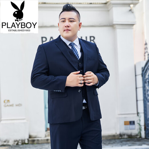 Playboy (PLAYBOY) plus size suit for men plus fat plus fat man business formal suit jacket wedding dress professional wear autumn large size black (single suit jacket) free tie/socks M 170 weight 120-125 Jin Jin is equal to 0.5 kg