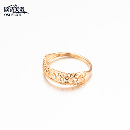 KZD Old Phoenix 999 European Shifuluo pure Russian Au585 purple gold ring women's pure 14K rose gold color gold copper coin live mouth adjustable