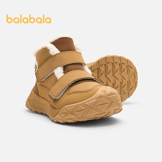 Balabala children's toddler shoes high-top snow boots for boys plus velvet thickened sports boots 2025 autumn and winter shoes 209425145215