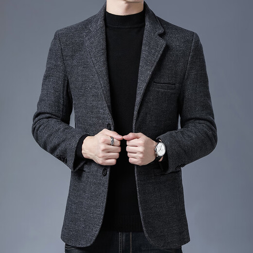 GOLDLION G+ Goldlion Autumn Suit Men's Casual Formal Casual Wool Woolen Coat Middle-aged Suit Jacket Top 2020 Gray. M 170/88A