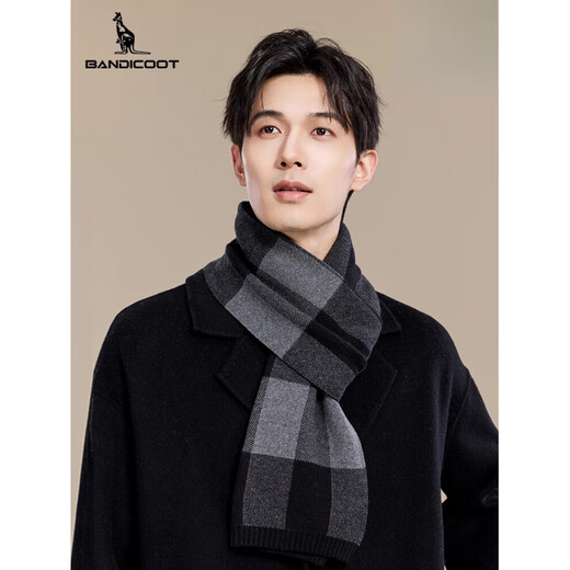 Kangaroo (DAISHU) cashmere men's scarf winter 2025 new warm gift for boyfriend birthday gift box scarf for men coffee color