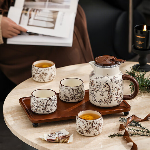 Eight Thousand Lines Teapot Tea Set Gift Box Housewarming New Home Moving Wedding Gift for New Bride Wedding Engagement Souvenir