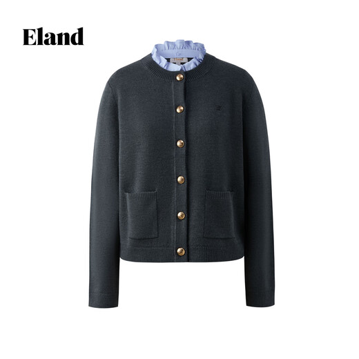 ELAND sheep wool sweater women's cardigan single-breasted jacket 2025 winter new style Gray (15) Gray S /160