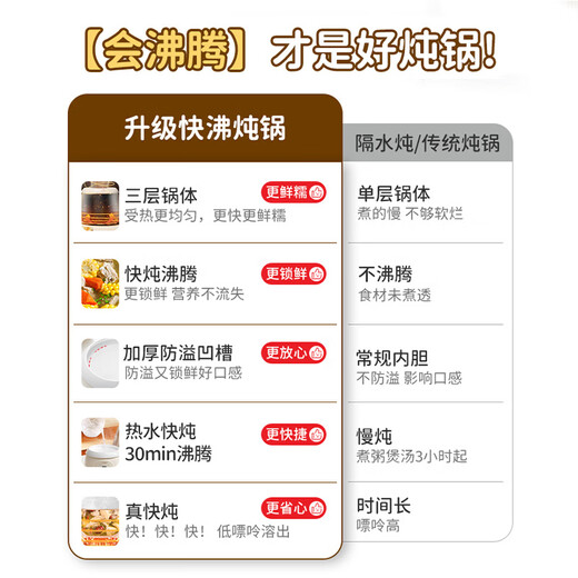 Tengpo mini stew pot electric household small one-size BB pot multi-functional soup rice bird's nest stew pot quick stew baby porridge artifact 1-2 people food pot fully automatic baby rice cooker micro-pressure quick stew fresh and time-saving suitable for 1-2 people 1L