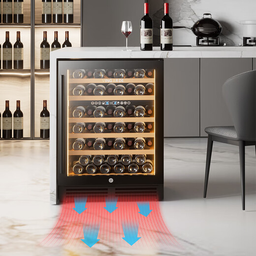 VINGARDE wine cabinet constant temperature wine cabinet embedded seamless hidden installation household constant temperature moisturizing wine tea refrigerator compressor refrigeration air-cooled frost-free YC-150SZFF embedded red wine cabinet dual temperature 51 bottles 150L