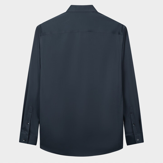 Talented men's long-sleeved shirt cotton soft spring and autumn new jacquard texture knitted shirt draped and easy to care for dark blue