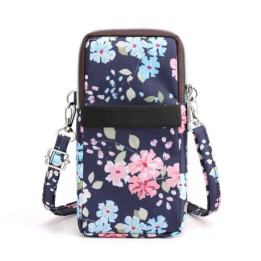 Kou Liuhou's back is tied to the arm in summer. Outdoor walking arm sleeve strap for women to exercise and walk. Mobile phone arm sleeve small bag. Colorful flowers.