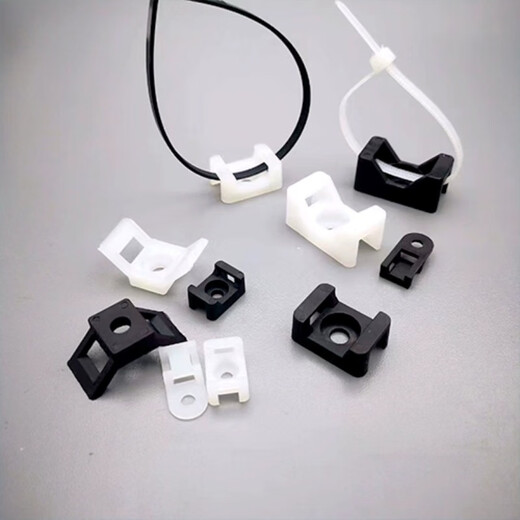 Tuanzhiyuan wire holder saddle-shaped tie holder screw hole type cable tie holder cable fixing clip HC HC-2S black 100 pieces