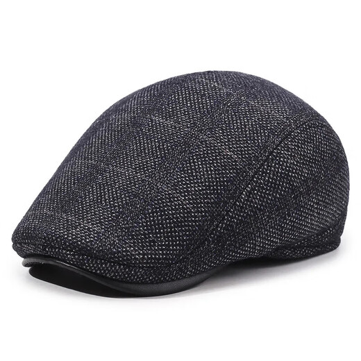 Hat men's winter beret plus velvet warm peaked cap middle-aged and elderly father and grandfather forward hat old man hat coffee color
