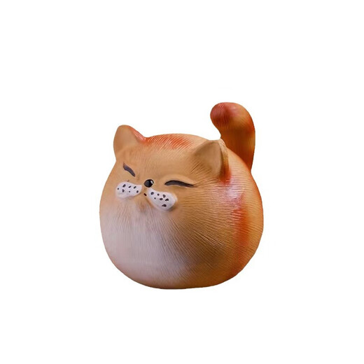 Jiangmingtang Yixing original mineral purple sand tea pet cute cute cat little yellow chicken sculpture creative clay painting ornaments tea play little cute cat little orange cat
