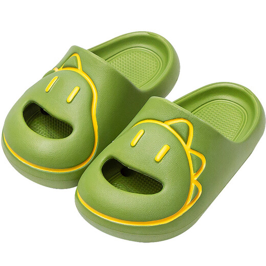 Letu Children's Sandals 2024 New Cartoon Crocs Non-slip Soft Soled Baby Summer Slippers Green 15_Inner length about 15CM (suitable for 2-2.5 years old)