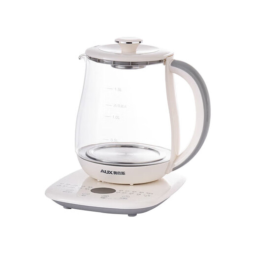 AUX health kettle, kettle, thermostatic kettle, health kettle, teapot, teapot, teapot all-in-one machine, fully automatic glass insulation, small household, off-white 1.5L thickened glass flagship model 316L stainless steel
