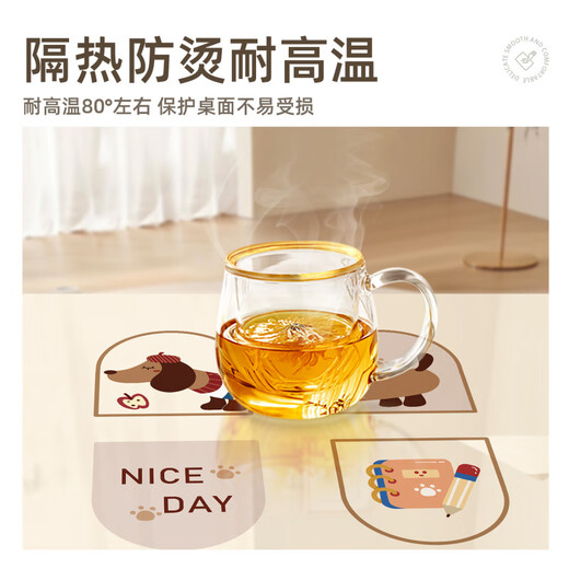 卡通餐桌垫轻奢感桌布防水防油免洗隔热耐高温可裁茶几桌面保护垫 【ZD11976】熊猫巴士 40*60cm
