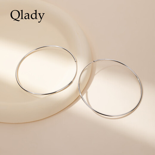 Qlady big earrings for women 925 silver plain earrings hoop earrings for women 2025 new high-end light luxury ear buckle gift