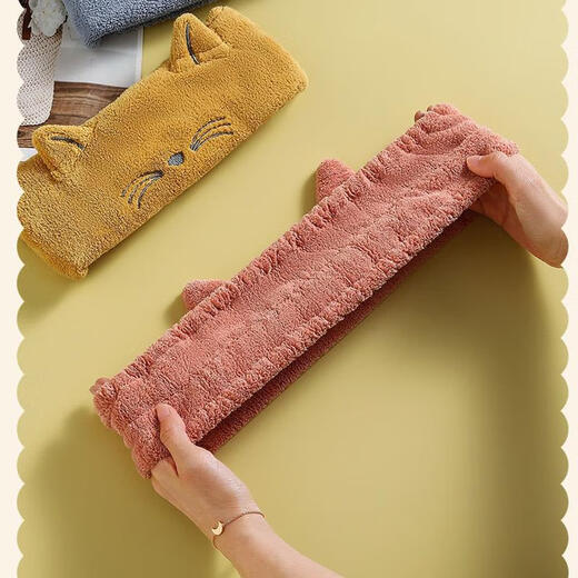 JCZS Japanese headband women's face mask special non-slip non-pressing hair headband 2025 new cute cat ears cat ear style light gray + ginger