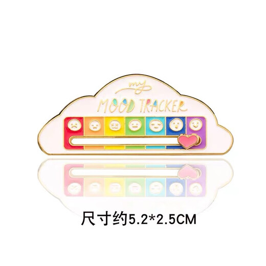 Mood Conversion Energy Brooch Sliding Personalized DIY Social Power Alloy Badge Expression Campus Pin Mood Energy-White