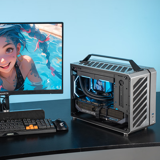 Gigabyte RTX5090D/V2/5080 Mechanical Master C+MAX high-end mini water-cooled game console DIY assembly computer design portable small steel gun desktop machine six 9950X3D/64G/4T/5090DV2