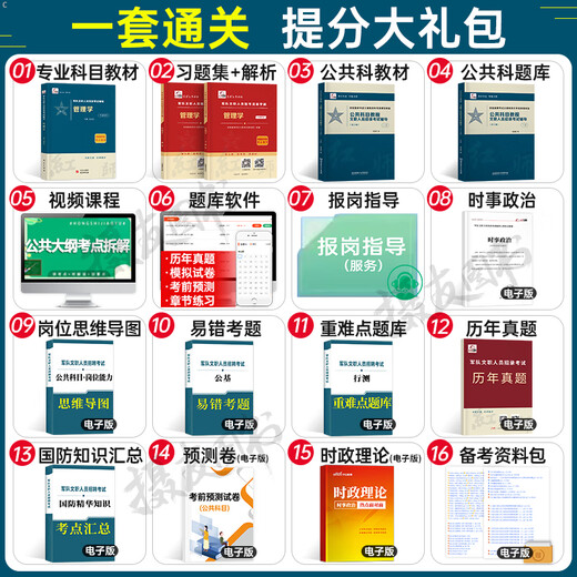 Red Army Civilian Examination Materials 2026 Public Subjects Military Professional Course Textbooks Past Question Bank Test Papers 26 Management Nursing Economics Post Accounting Education Mathematics 1 Art 2 Law Written Test Red Lion Brush Questions 2025 Public Subjects Rong Yi Questions (including past questions + full simulation + analysis)