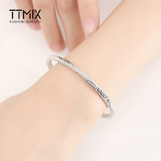 TTMIX women's platinum bracelet pt950 platinum bracelet frosted platinum bracelet birthday gift for girlfriend 55mm weight 22.72g width 4.0mm