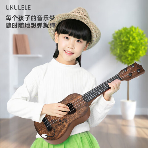 溥畔尤克里里女生23寸男初学者环保单板儿童小吉他入门碳素乌克丽丽 黄色 44cm淡(赠送初学视频) 17英寸