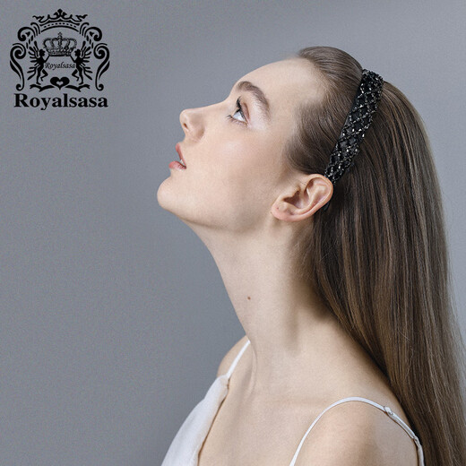 Royal sasa royal sasa hair accessories hair cave retro headband imitation crystal wide-brimmed hair hoop pressed hair clip headwear adult