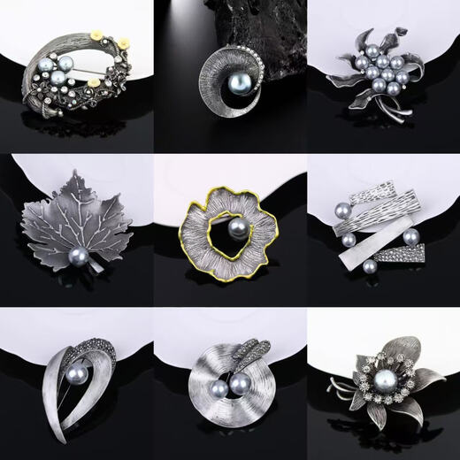 
Chengwu cross-border hot brooch high-end light luxury clothing accessories pin jewelry pearl brooch enamel placket DY13754-1
