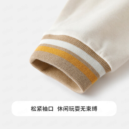 
MQDMINI children's jackets, boys baseball uniforms, girls autumn casual tops, baby clothes, 1 cool white letters, khaki 130