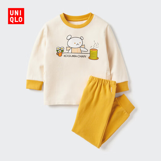 优衣库婴幼儿宝宝绘本合作系列睡衣长袖起居服套装25秋新款478468 46 鹅黄色 90
