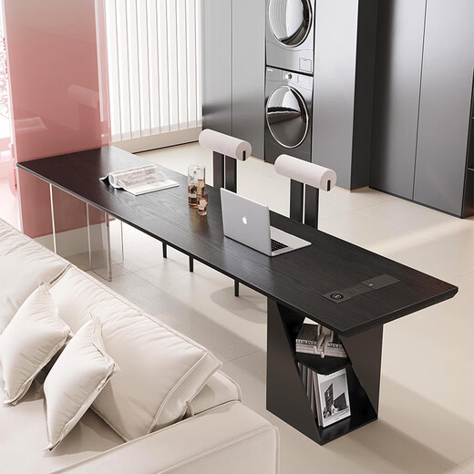 Oscarden horizontal hall sofa behind the long table with sockets for home use in the living room large long table Italian minimalist solid wood desk sparse shadow style-size-color customized photo shoot