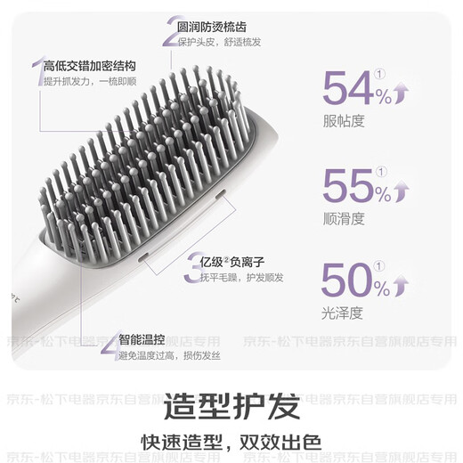 Panasonic's state-subsidized negative ion hair straightening comb does not damage hair, curling and straightening dual-use curling comb, high-ceiling fluffy artifact, birthday gift for girls, good morning comb EH-HE20