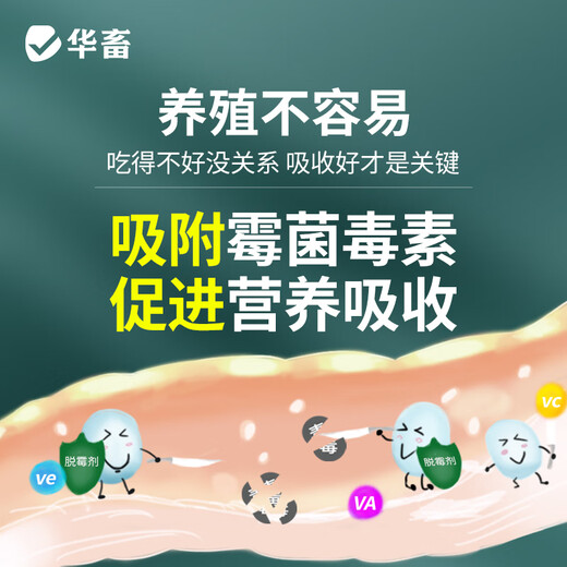 Huazhu veterinary mold removal agent, corn feed for pigs, cattle, sheep, chickens and poultry, mold removal feed additive, mold removal overlord, biological mold removal agent 450g