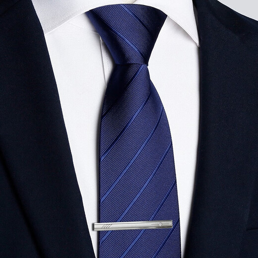 Men's silver tie clip business formal wear simple wedding men's and women's pin Korean style security collar clip fashion 2 pack random style