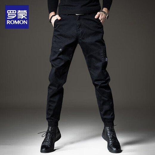 Luo Meng 2025 Sommer High-End-Arbeitskleidung Freizeithosen Herren dünne Hosen Herren lose große Größe trendige Marke Harem gerade Leggings schwarz normale 2XL-Größe (geeignet für 160-175 Jin Jin entspricht 0,5 kg)