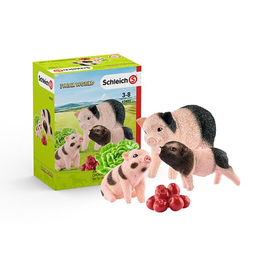 
German Scheich s simulated animal model farm series poultry livestock small animals hens and male farmers standing piglets 13783