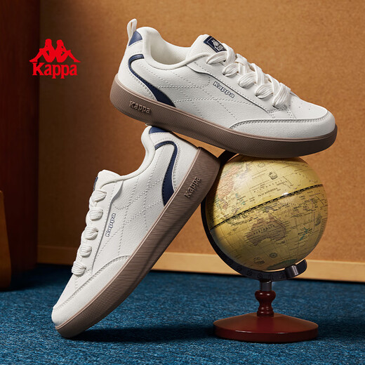 Kappa -Frauenschuhe, Low Top Board -Schuhe, weiche Sohle von Frauen 2025 Herbst Neue, vielseitige weiße Schuhe lässige dicke Sohle für Frauen, Winter weiß/dunkelblau, Single -Layer 38 (235 mm)