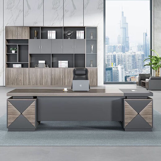 Desk boss desk and chair combination simple modern executive president desk manager desk single executive desk office furniture 1.6*0.8 single cabinet