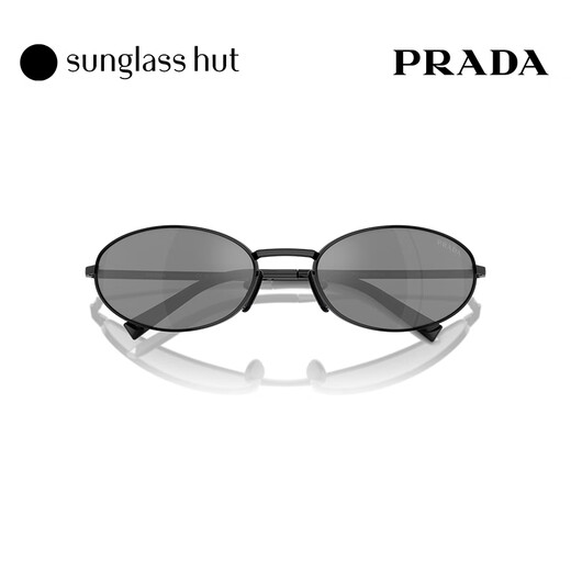 PRADA/Prada sunglasses women's sunglasses oval glasses 0PR A59S black frame/silver gray mirror lens 1AB60G