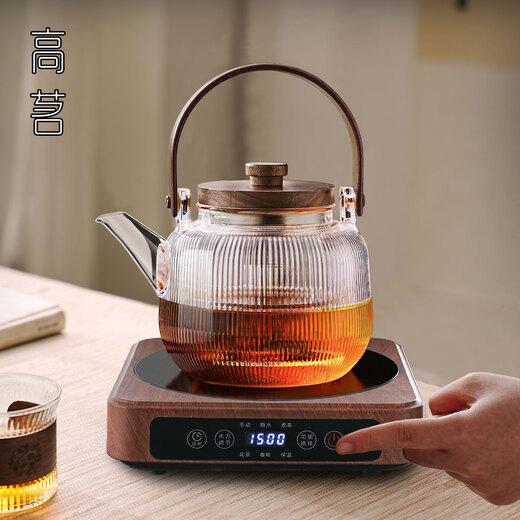 Gaoming 2025 new electric ceramic stove teapot tea set glass boiling water teapot household teacup cup holder with tea tray practical tea set set