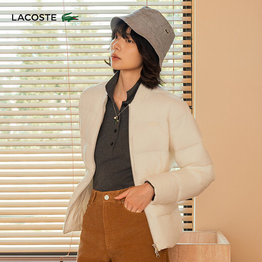 LACOSTE French crocodile women's 25 autumn new solid color zipper goose down jacket | BF2502 70V/off-white M 38