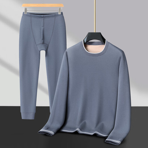 Fengxiao Men's Warm Clothes Men's Derong Autumn and Winter New Thick Velvet Autumn Clothes Two-piece Set Bottoming Shirt Autumn Clothes Set